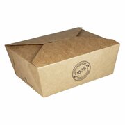 BIO Take-Away Boxen Menboxen ToGo aus Karton, 21.5x15.9x4.8cm, 25 Stk.