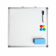 Whiteboard Magnettafel Memoboard, 40 x 40cm, inkl. 4 Magnete, wei mit Alurahmen