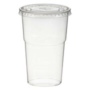 Smoothiebecher inkl. Deckel mit Schlitz 250 ml,  78mm, PET, glasklar, 50 Stk.