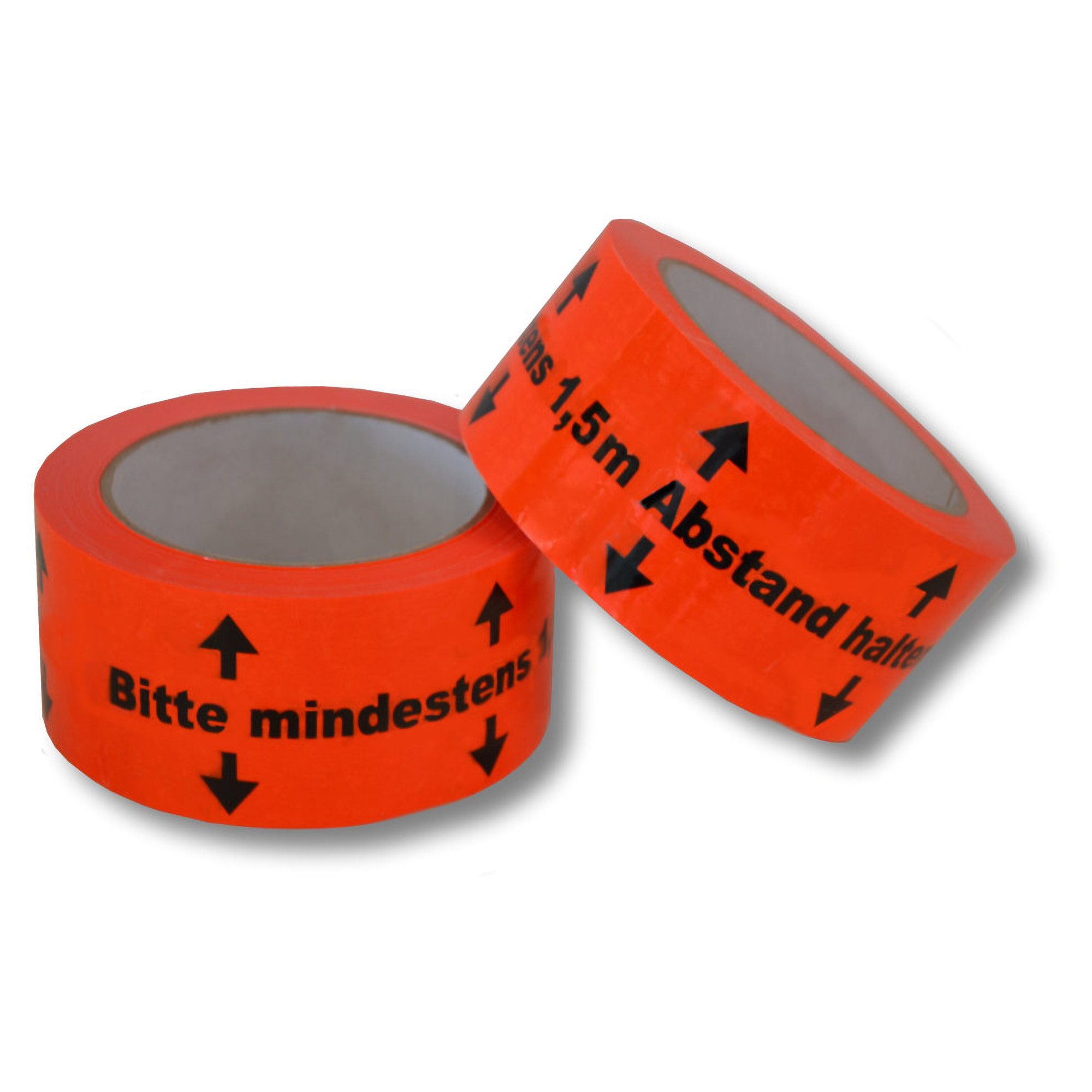 Warnklebeband Bitte mind. 1,5m Abstand halten PVC NKK geruscharm 50mm x 66m