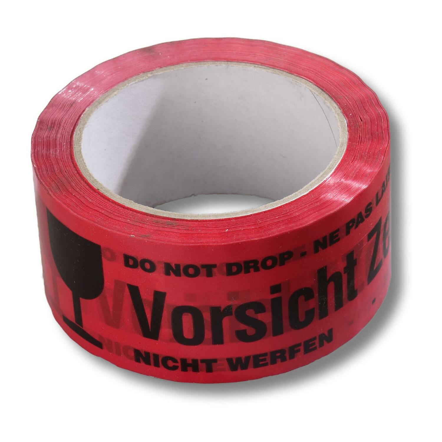 Warnklebeband Vorsicht Zerbrechlich PP Acrylatkleber geruscharm 50mm x 66m