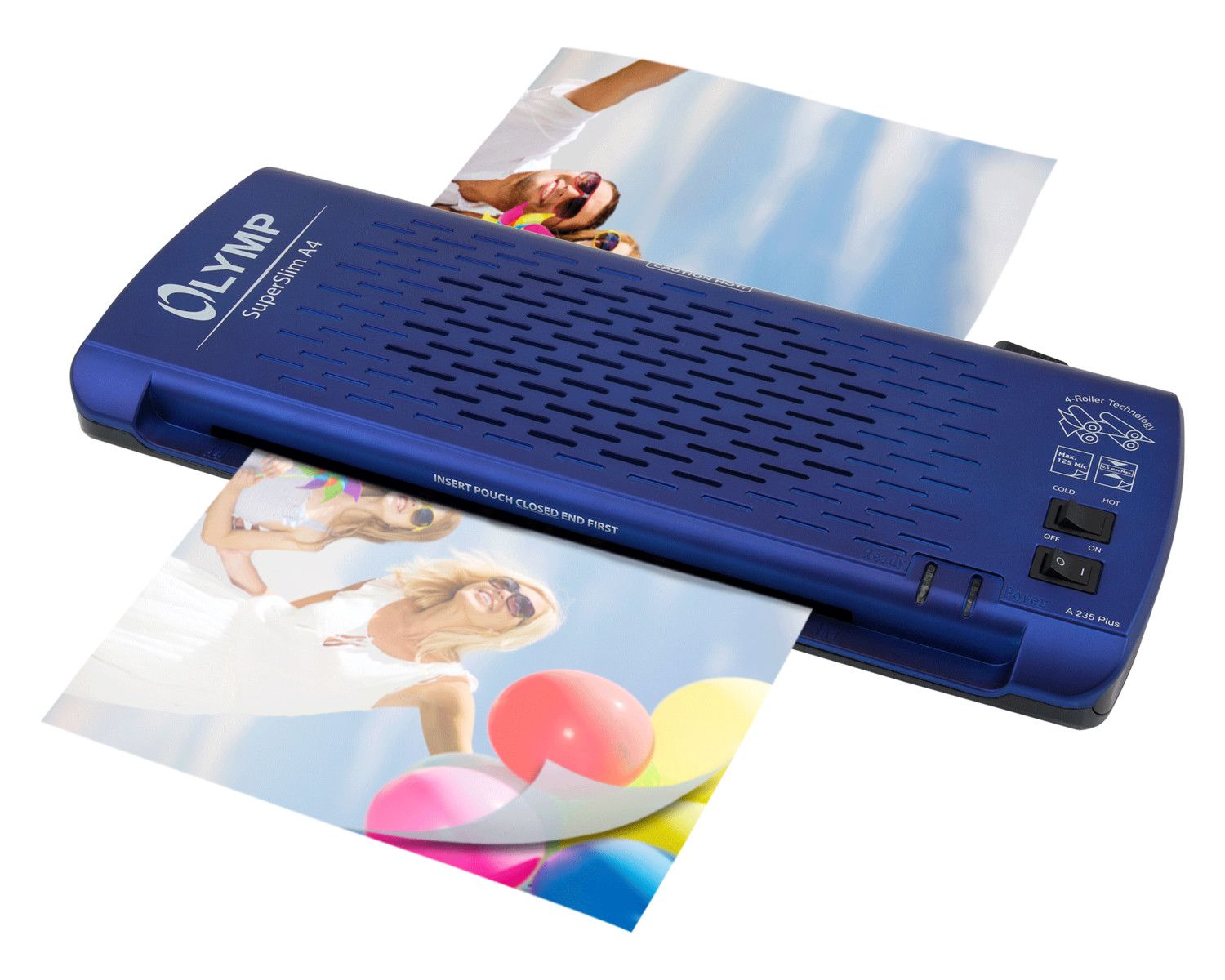 OLYMP Laminiergert A235 PLUS, superflacher 4-Rollen Laminator fr A4, blau