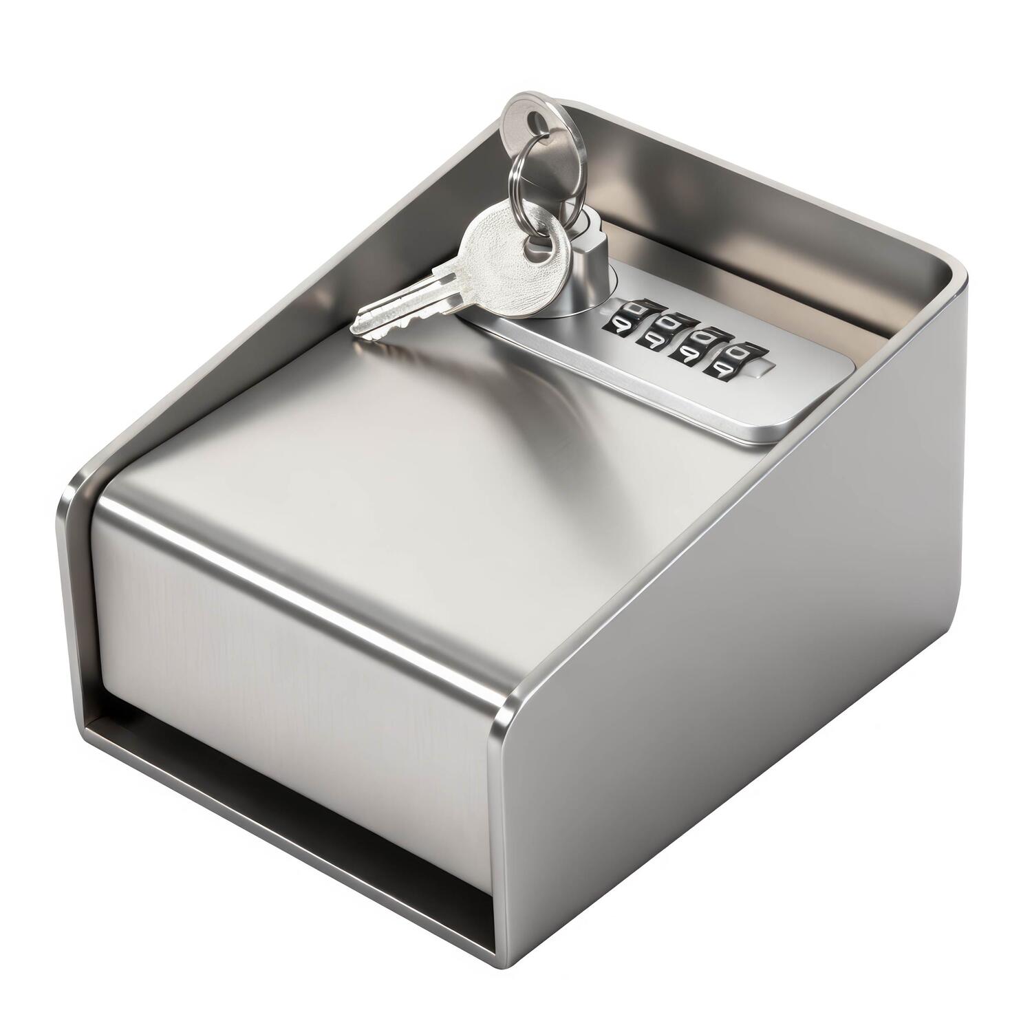 Keepkee Schl�sseltresor aus Edelstahl mit 4-stelligem Zahlenschloss & Not�ffnung mit Schl�ssel