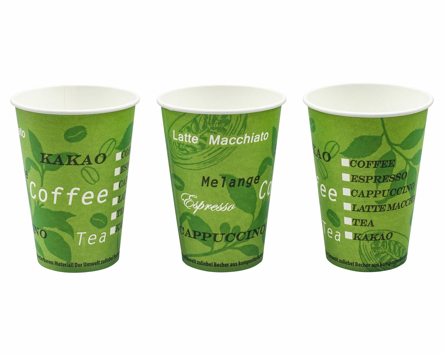 BIO Automatenbecher Kaffeebecher Pappbecher 80mm   Bio Green 200 ml  75 Stk.