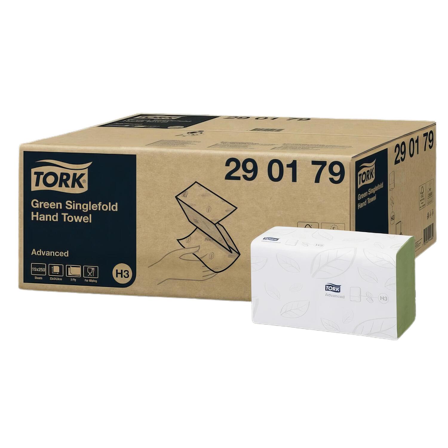 Tork Falthandt�cher V-Falz Advanced H3 25x23cm 2-lagig 15x250 S�ck=3750 St�ck