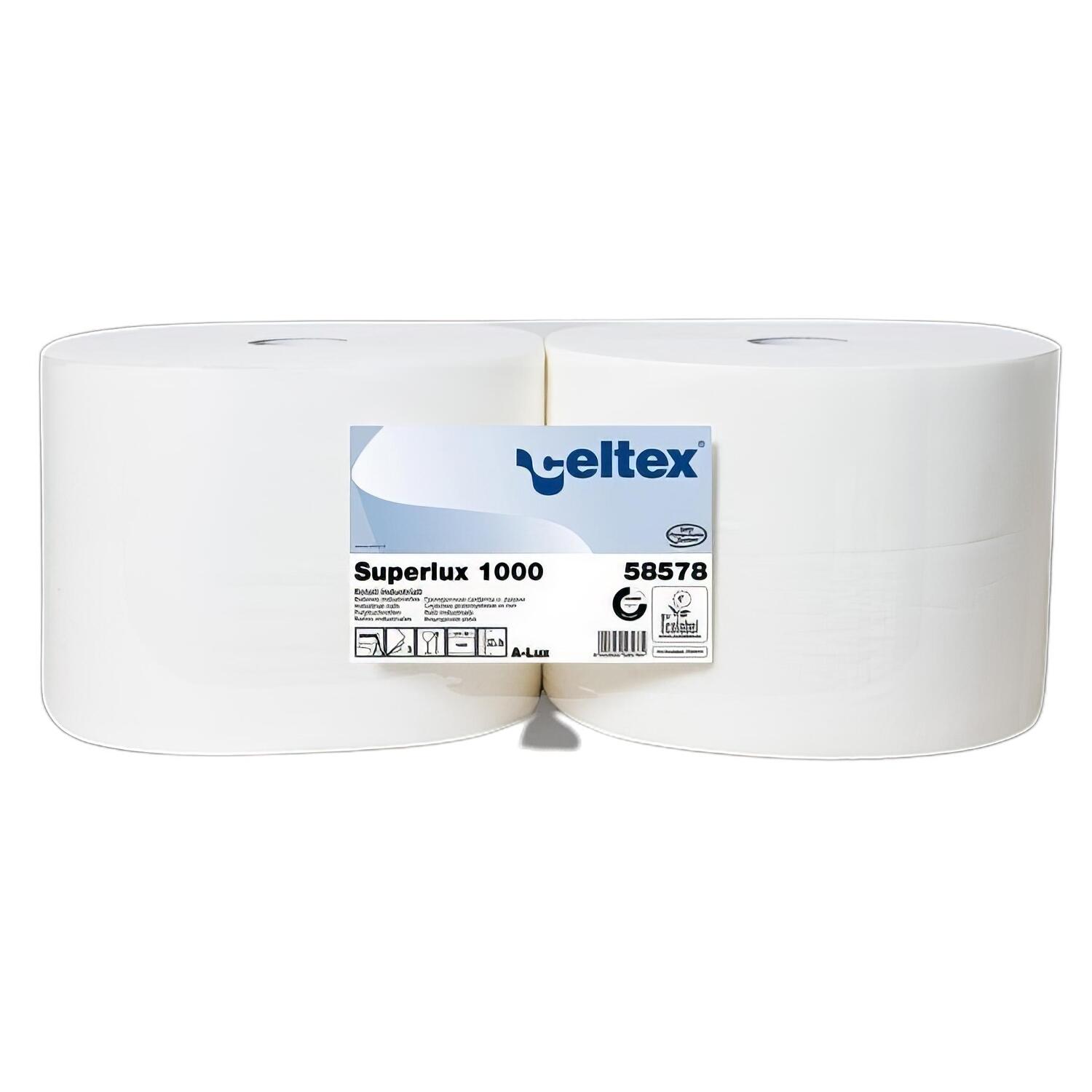 Celtex Putzpapier 3-lagig Zellstoff 26,5 x 38 cm wei� , 2 Rollen je 1000 Blatt