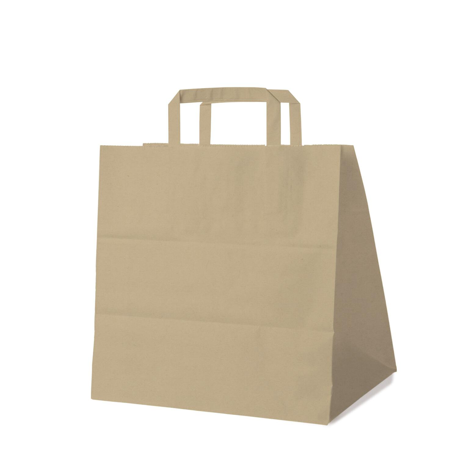 GASTRO Papiertragetaschen 33 x 32 x 21 cm mit EAN-Code braun, 250 Stk.