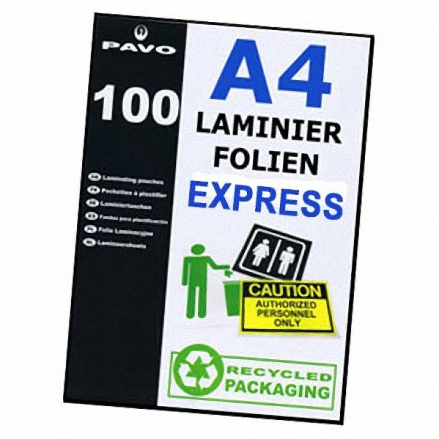 PAVO EXPRESS-Laminierfolien A4, 216 x 303mm, 2x 125 mic,  100 Stk.