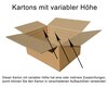 Faltkarton  400x400x(200)-350mm mit variabler Hhe 2-wellig braun